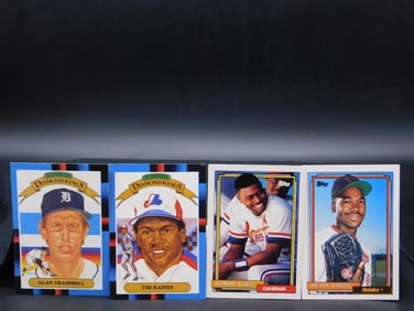 Four Vintage Baseball Cards Featuring Tim Raines