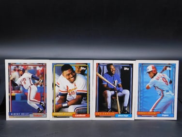 Four 1991 Topps Baseball Trading Cards