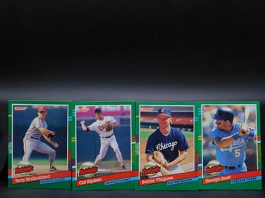 4 Baseball Cards Featuring Ripken and Brett