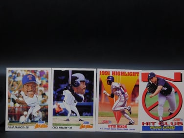 4 1991 Score Baseball Cards Featuring MLB Stars