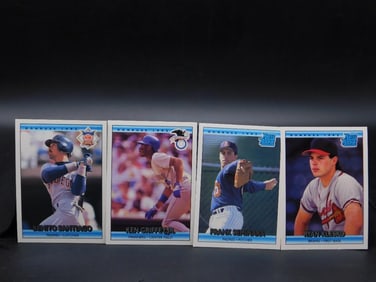 4 MLB Sports Trading Cards Featuring Star Players