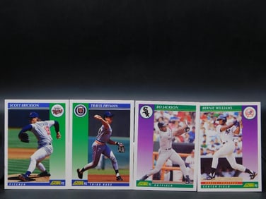 1991 Score Baseball Cards Featuring 4 Players