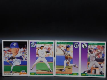 4 Baseball Cards Featuring Various Players
