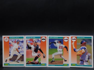 4 1990 Score Baseball Trading Cards