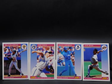 Four Baseball Trading Cards Featuring Pitchers