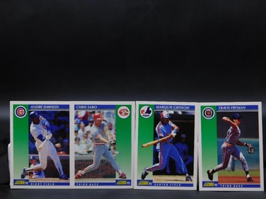 4 1991 Score Baseball Trading Cards