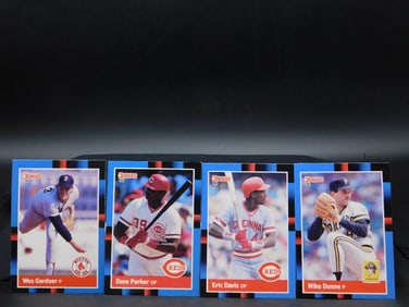 4 1988 Donruss Baseball Cards Featuring Various Players