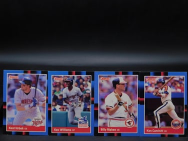Four MLB Baseball Trading Cards from Donruss Series