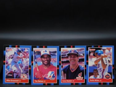 Four 1980s Baseball Trading Cards