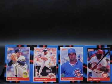 4 Baseball Trading Cards Featuring MLB Players