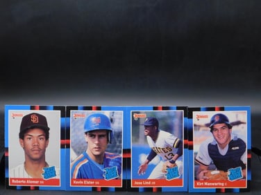 1988 Donruss Baseball Cards Featuring Alomar, Elster, Lind, Manwaring