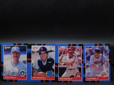 4 1980s Baseball Player Trading Cards
