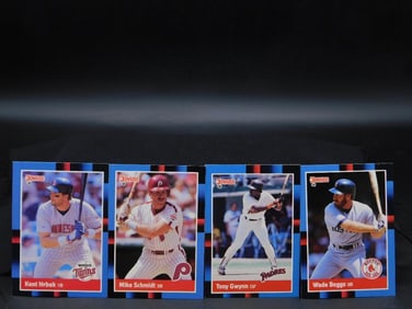 4 Donruss Baseball Trading Cards Featuring MLB Players