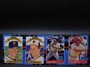 4 Baseball Trading Cards Featuring MLB Players