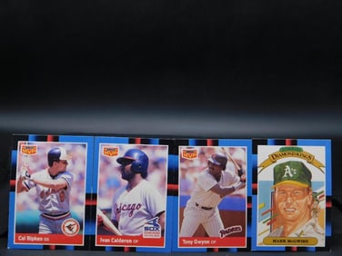 Four 1990 Baseball Trading Cards