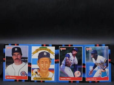 4 1980s Donruss Baseball Trading Cards