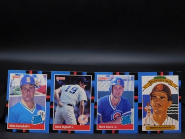 4 1990 Donruss MLB Baseball Trading Cards