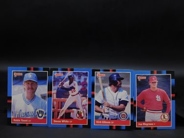 4 Donruss Baseball Trading Cards