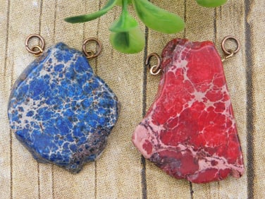 IMPRESSION JASPER PENDANTS ROCK STONE LAPIDARY SPECIMEN