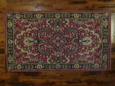 BURGUNDY ORIENTAL RUG VINTAGE ANTIQUE