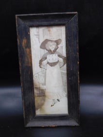 FRAMED BLACK AND WHITE PHOTOGRAPH VINTAGE ANTIQUE COLLECTIBLE