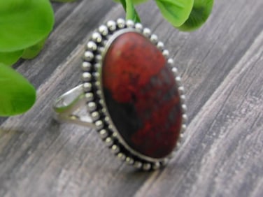 STERLING SILVER CHRYSOCOLLA RING SIZE 6 ROCK STONE LAPIDARY SPECIMEN
