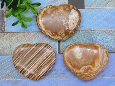 BANDED JASPER HEARTS ROCK STONE LAPIDARY SPECIMEN