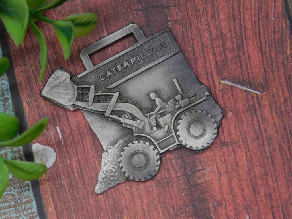 Caterpillar Metal WATCH FOB with Loader Design VINTAGE ANTIQUE: Caterpillar Metal WATCH FOB with Loader Design VINTAGE ANTIQUE