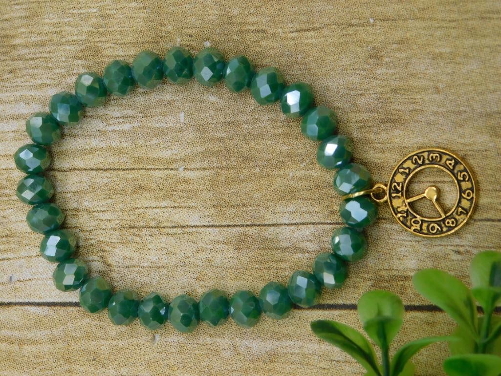 CLOCK AND SPARKLE BEAD BRACELET ROCK STONE LAPIDARY SPECIMEN: CLOCK AND SPARKLE BEAD BRACELET ROCK STONE LAPIDARY SPECIMEN