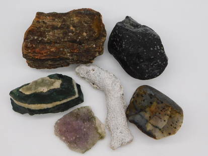 MIXED LOT ROCK STONE LAPIDARY SPECIMEN: MIXED LOT ROCK STONE LAPIDARY SPECIMEN