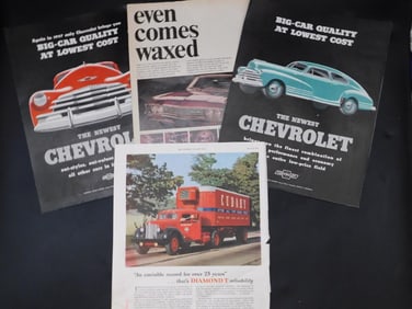 Vintage Chevrolet and Diamond T Advertisements