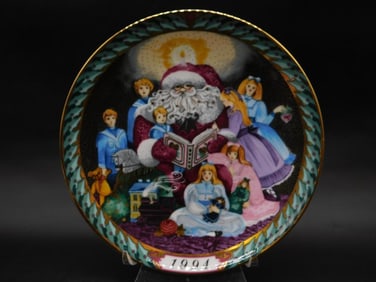 COPENHAGEN PORCELAIN CHRISTMAS STORIES SANTA CLAUS COLLECTION PLATE VINTAGE ANTIQUE