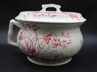 W&T ADAMS ENGLISH POPPY TUNSTALL CHAMBER POT VINTAGE ANTIQUE