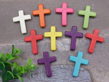 STONE CROSS BEADS ROCK STONE LAPIDARY SPECIMEN