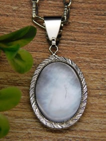 GENUINE STONE PENDANT ON CHAIN NECKLACE ROCK STONE LAPIDARY SPECIMEN