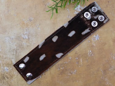 COWHIDE WRAP BRACELET WITH HIDDEN MONEY SLOT
