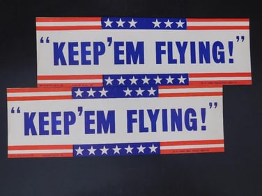 WWII ARMY RECRUITING SERVICE POSTERS KEEP 'EM FLYING VINTAGE ANTIQUE