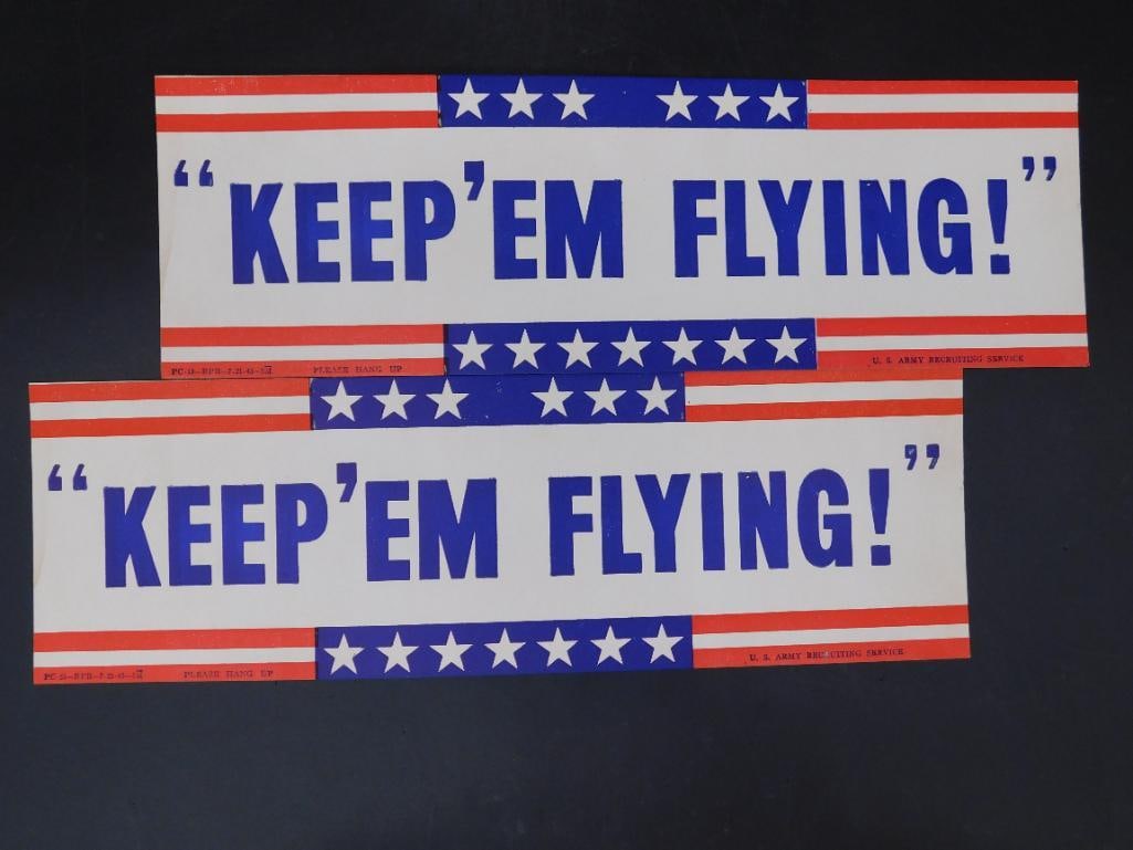 WWII ARMY RECRUITING SERVICE POSTERS KEEP 'EM FLYING VINTAGE ANTIQUE: WWII ARMY RECRUITING SERVICE POSTERS KEEP 'EM FLYING VINTAGE ANTIQUE
