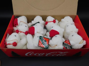 COCA-COLA POLAR BEAR PLUSH ORNAMENTS
