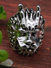 Size 10 Silver-Tone Sculptural Ring