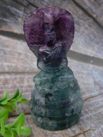 Small Banded Fluorite Cobra Figurine