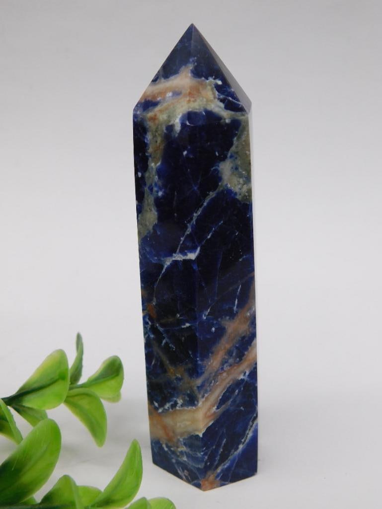 Blue Sodalite Crystal Point Obelisk: Blue Sodalite Crystal Point Obelisk