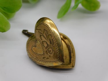 12K Gold-Filled Heart-Shaped Locket Pendant