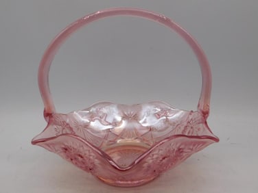LE SMITH PINK SLUNG GLASS BASKET