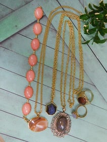MIXED JEWELRY LOT ROCK STONE LAPIDARY SPECIMEN