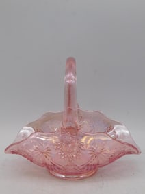LE SMITH PINK SLUNG GLASS BASKET