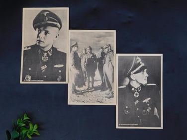 3 Vintage German Military Postcards