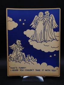 You Can't Take It With You Humorous Cartoon Comic Illustration