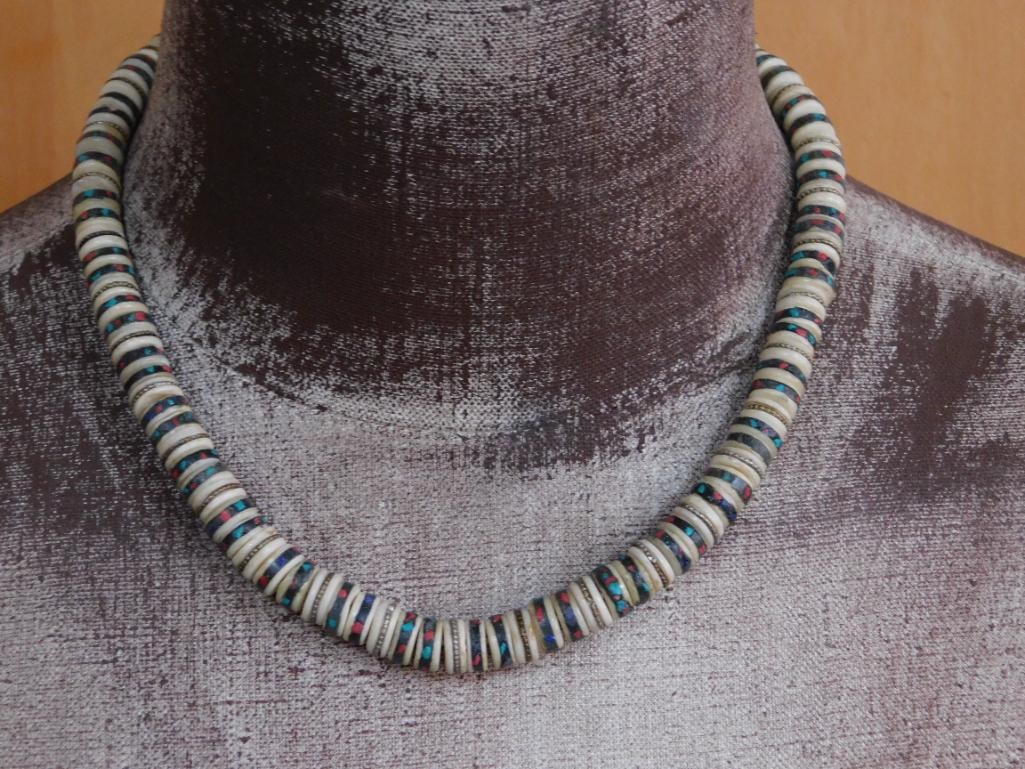 AFRICAN TRADE BEAD NECKLACE ROCK STONE LAPIDARY SPECIMEN: AFRICAN TRADE BEAD NECKLACE ROCK STONE LAPIDARY SPECIMEN