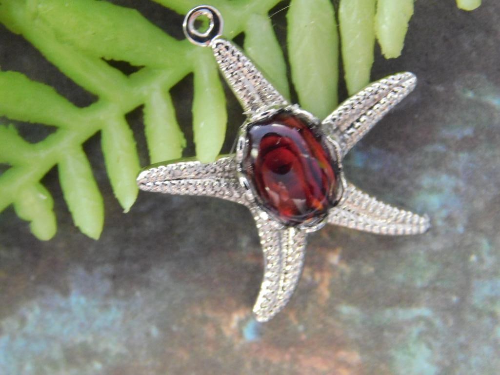 ABALONE STARFISH PENDANT ROCK STONE LAPIDARY SPECIMEN: ABALONE STARFISH PENDANT ROCK STONE LAPIDARY SPECIMEN